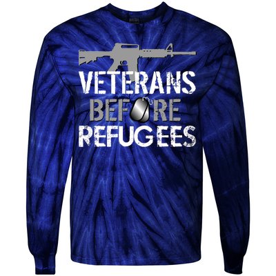 Veterans Before Refugees Tie-Dye Long Sleeve Shirt