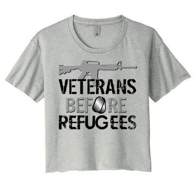 Veterans Before Refugees Women's Crop Top Tee