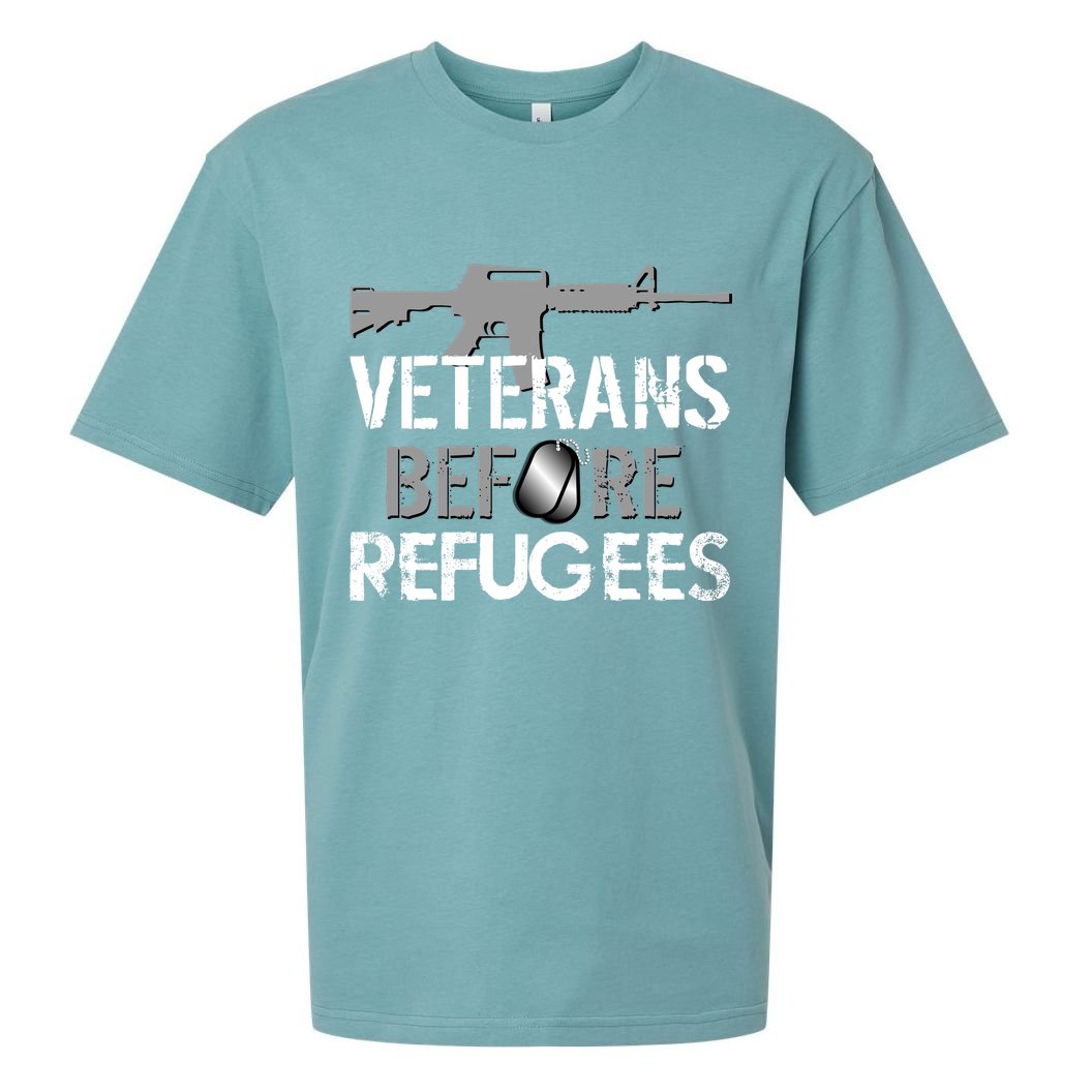 Veterans Before Refugees Sueded Cloud Jersey T-Shirt