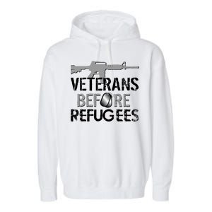 Veterans Before Refugees Garment-Dyed Fleece Hoodie