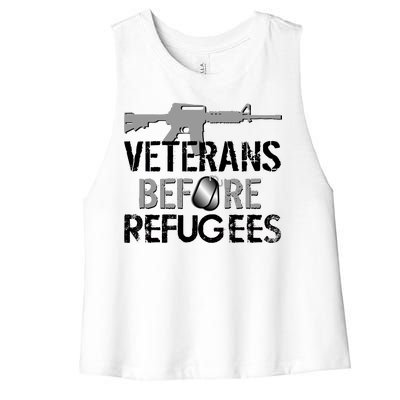 Veterans Before Refugees Women's Racerback Cropped Tank