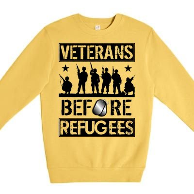 Veterans Before Refugees Veteran Premium Crewneck Sweatshirt