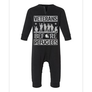 Veterans Before Refugees Veteran Infant Fleece One Piece