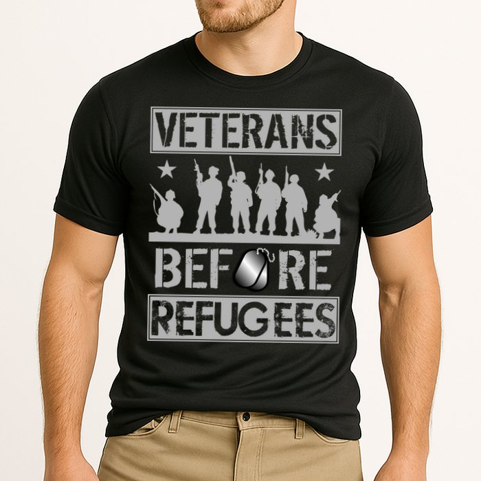 Veterans Before Refugees Veteran Cooling Performance Crew T-Shirt