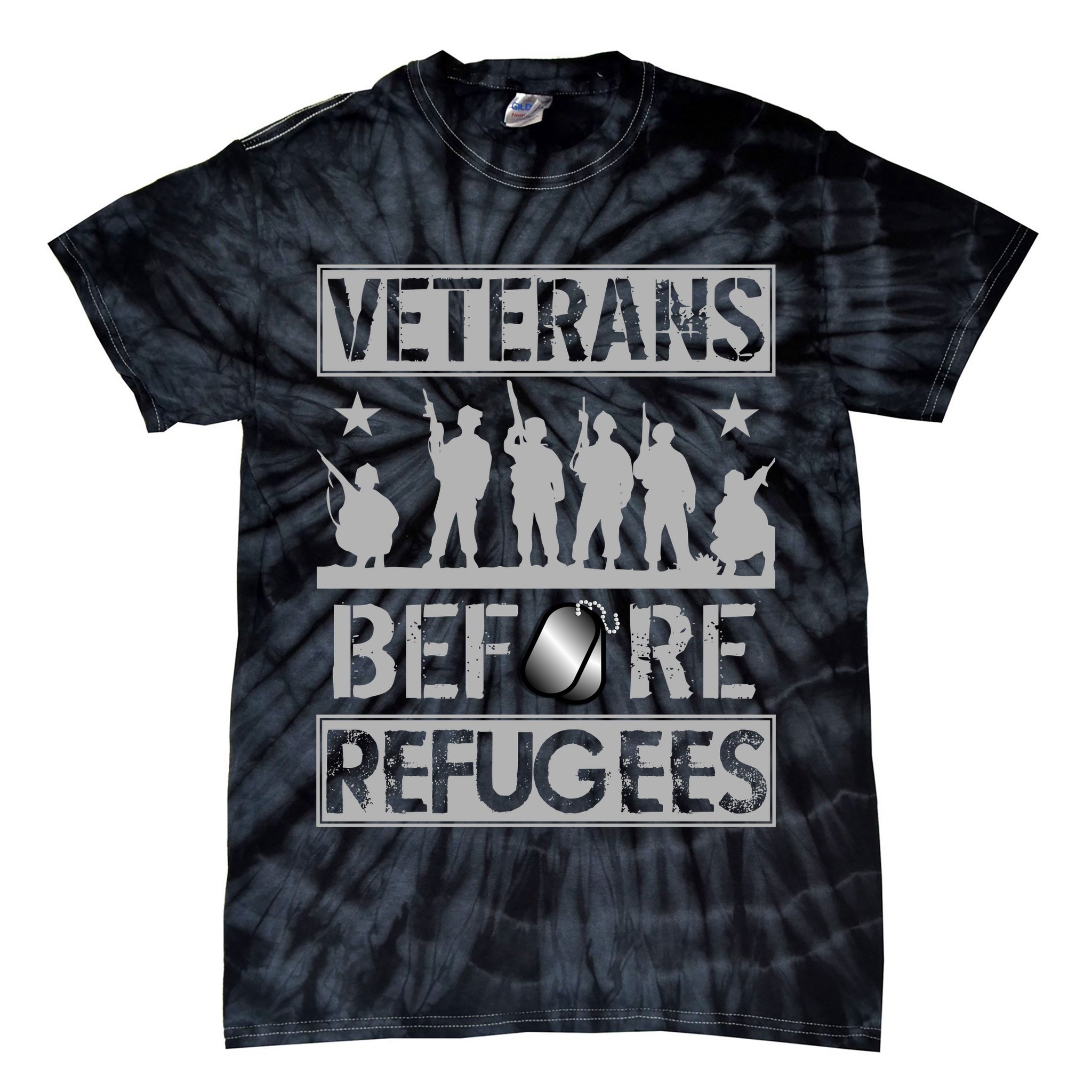 Veterans Before Refugees Veteran Tie-Dye T-Shirt