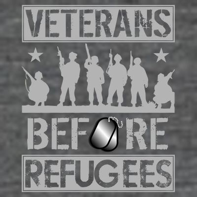Veterans Before Refugees Veteran T-Shirt