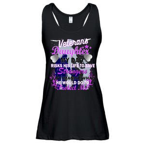 Veteran's Daughter My Dad Risks His Life Protect Me Ladies Essential Flowy Tank