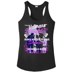 Veteran's Daughter My Dad Risks His Life Protect Me Ladies PosiCharge Competitor Racerback Tank