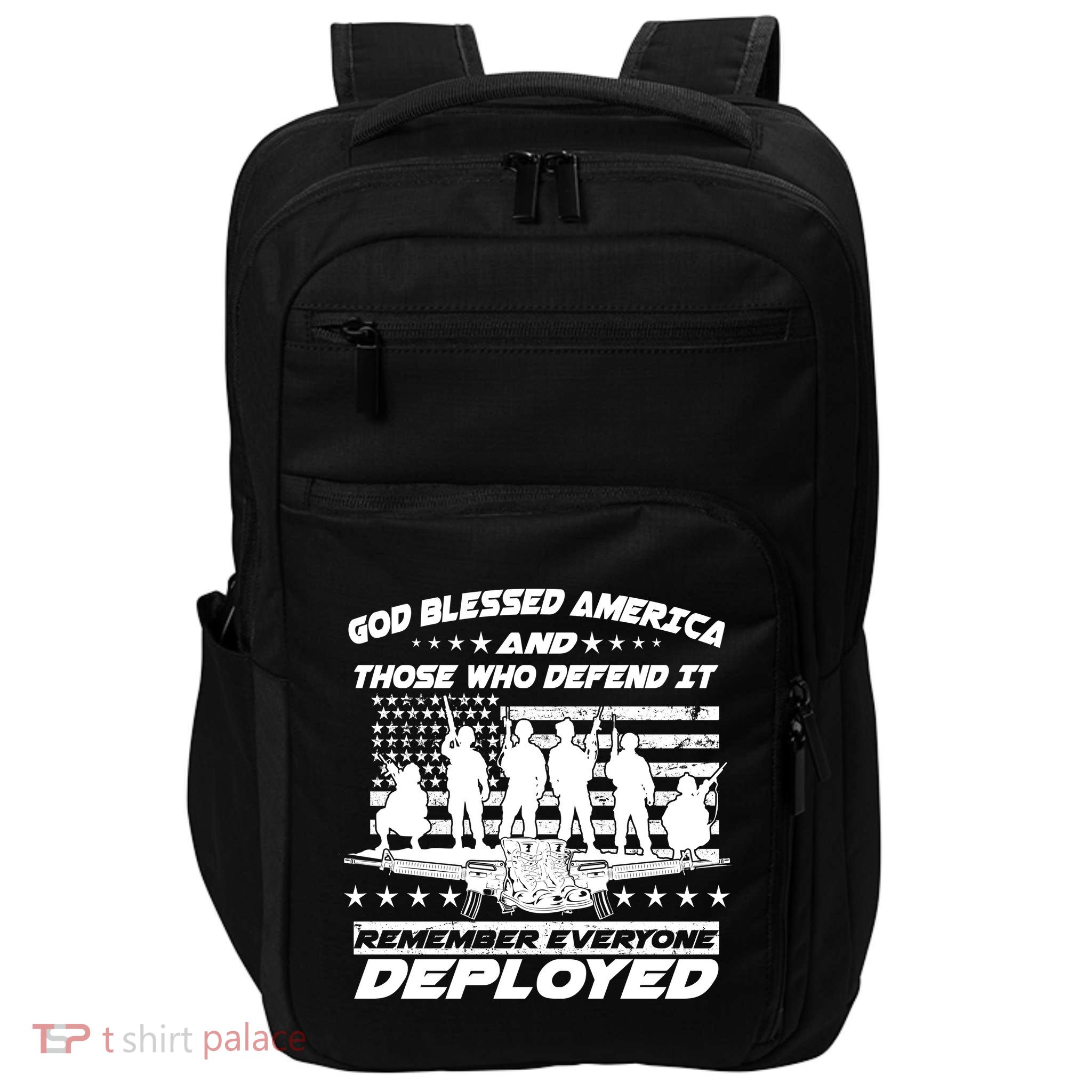 Veterans God Bless America And Those Who Defend It Impact Tech Backpack
