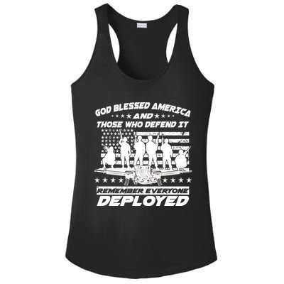 Veterans God Bless America And Those Who Defend It Ladies PosiCharge Competitor Racerback Tank
