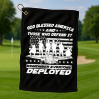 Veterans God Bless America And Those Who Defend It Golf Towel