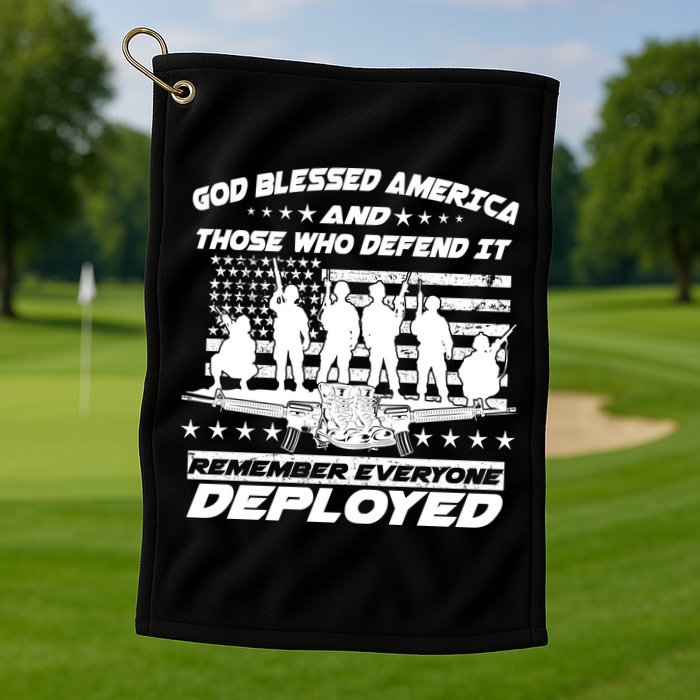 Veterans God Bless America And Those Who Defend It Golf Towel
