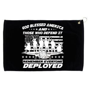 Veterans God Bless America And Those Who Defend It Grommeted Golf Towel