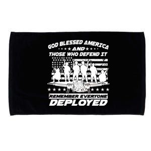 Veterans God Bless America And Those Who Defend It Microfiber Hand Towel