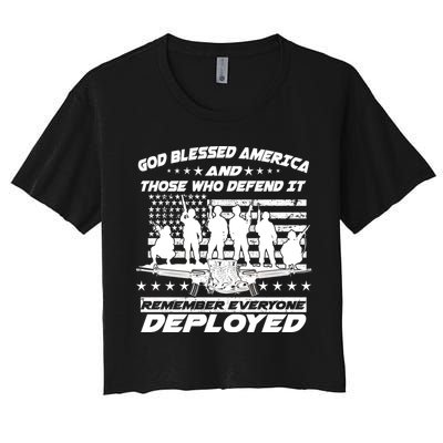 Veterans God Bless America And Those Who Defend It Crop Top