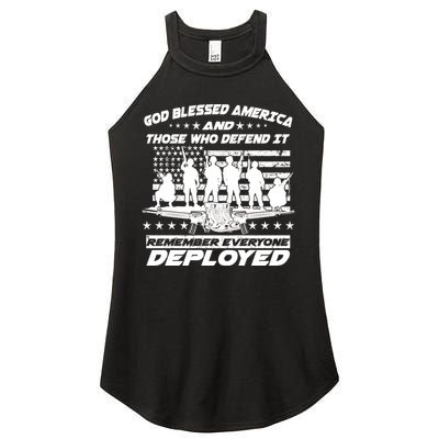 Veterans God Bless America And Those Who Defend It Women's Perfect Tri Rocker Tank