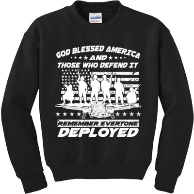 Veterans God Bless America And Those Who Defend It Kids Sweatshirt