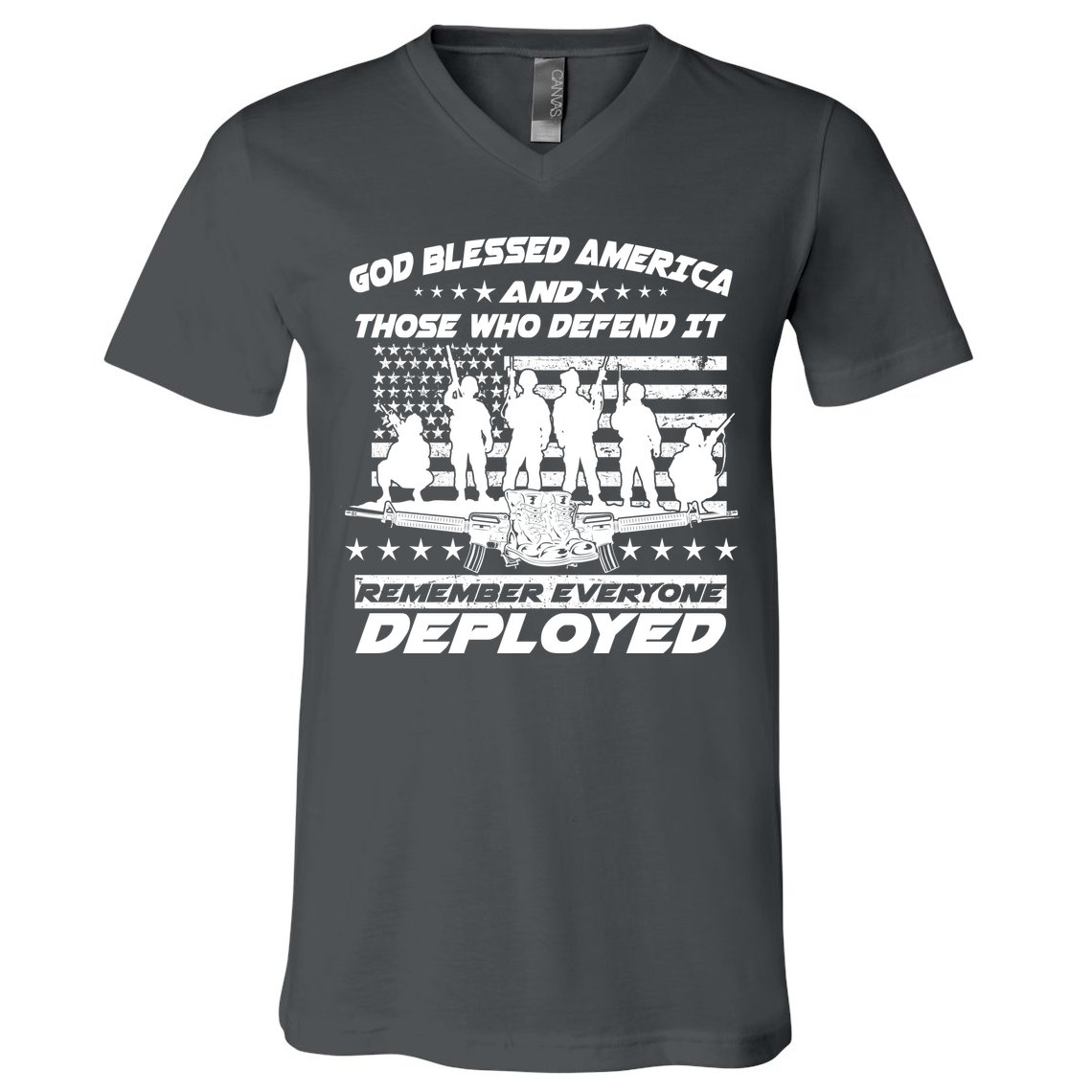 Veterans God Bless America And Those Who Defend It V-Neck T-Shirt