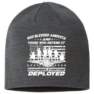 Veterans God Bless America And Those Who Defend It Sustainable Beanie