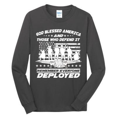 Veterans God Bless America And Those Who Defend It Tall Long Sleeve T-Shirt