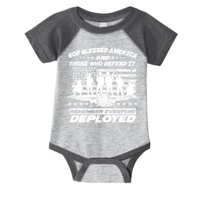 Veterans God Bless America And Those Who Defend It Infant Baby Jersey Bodysuit