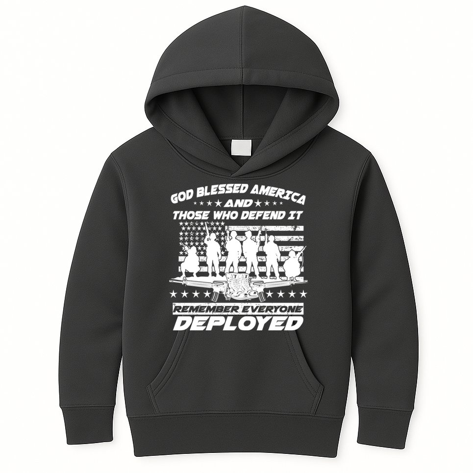 Veterans God Bless America And Those Who Defend It Kids Hoodie