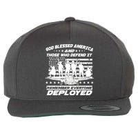Veterans God Bless America And Those Who Defend It Wool Snapback Cap