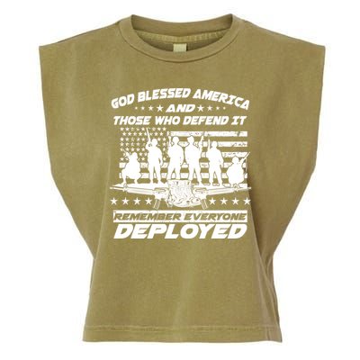 Veterans God Bless America And Those Who Defend It Garment-Dyed Women's Muscle Tee