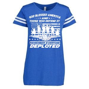 Veterans God Bless America And Those Who Defend It Enza Ladies Jersey Football T-Shirt