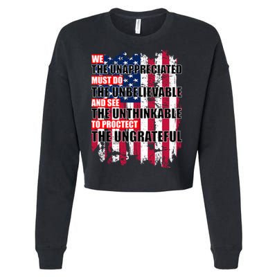 Veterans Must Do The Unthinkable Cropped Pullover Crew