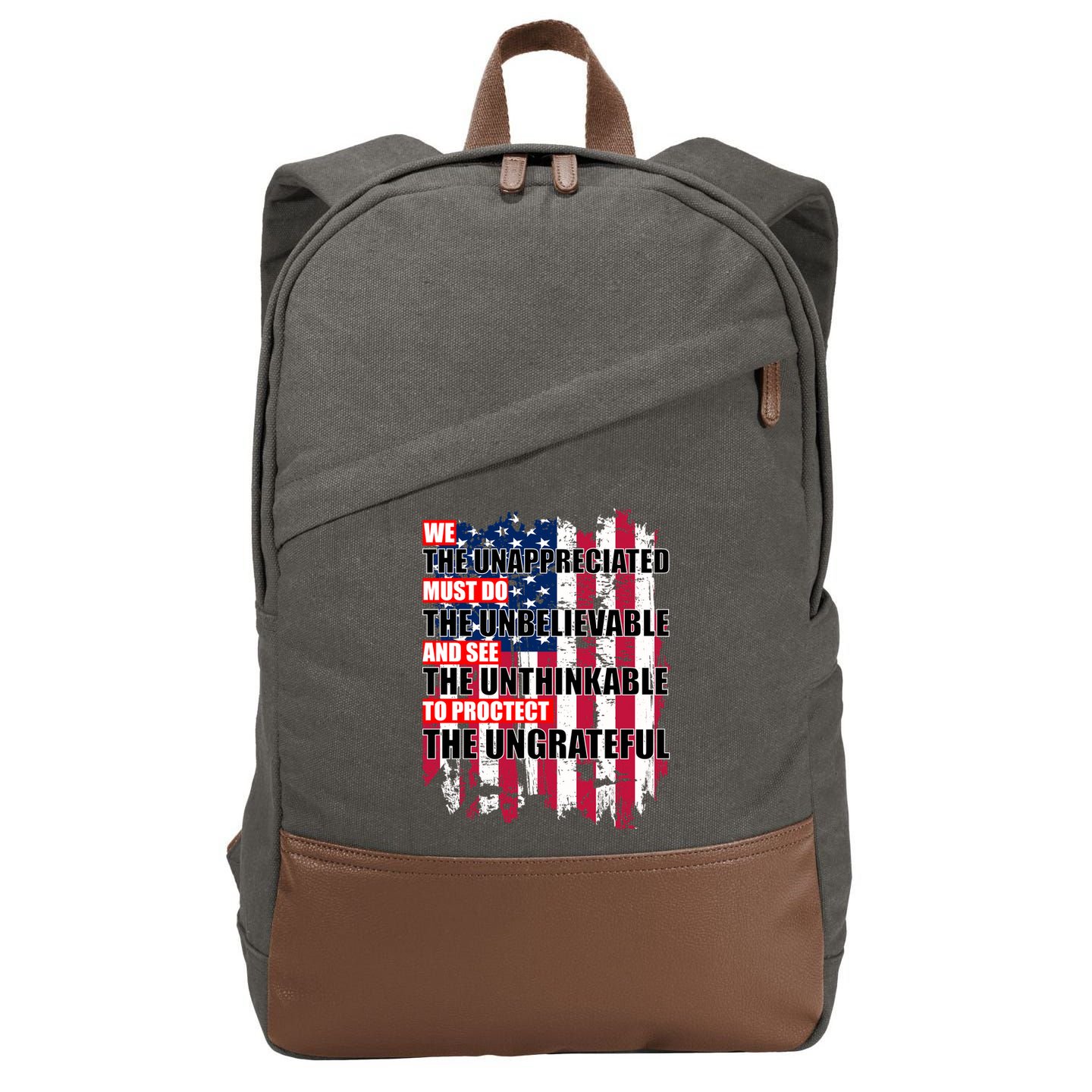 Veterans Must Do The Unthinkable Cotton Canvas Backpack