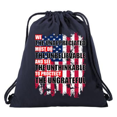Veterans Must Do The Unthinkable Drawstring Bag