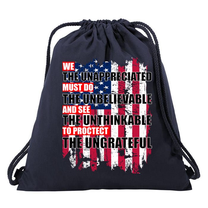 Veterans Must Do The Unthinkable Drawstring Bag
