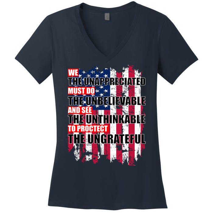 Veterans Must Do The Unthinkable Women's V-Neck T-Shirt