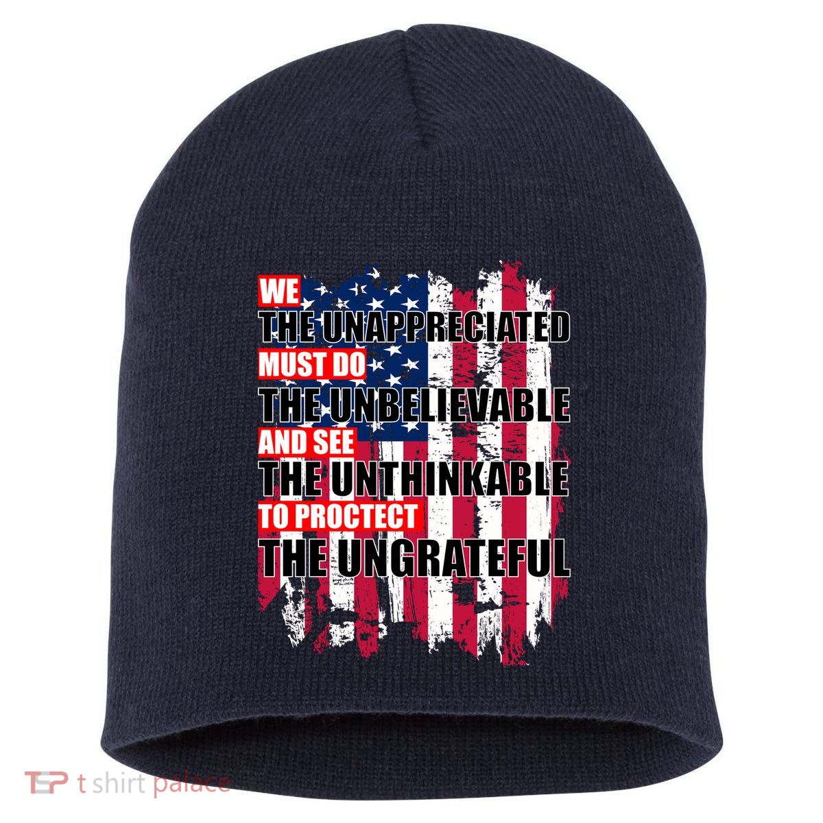Veterans Must Do The Unthinkable Short Acrylic Beanie