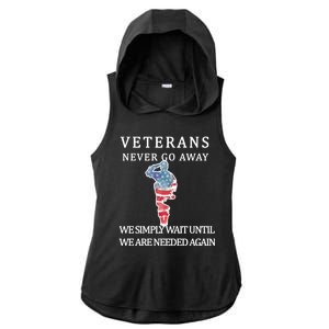 Veterans Never Go Away Ladies PosiCharge Tri-Blend Wicking Draft Hoodie Tank