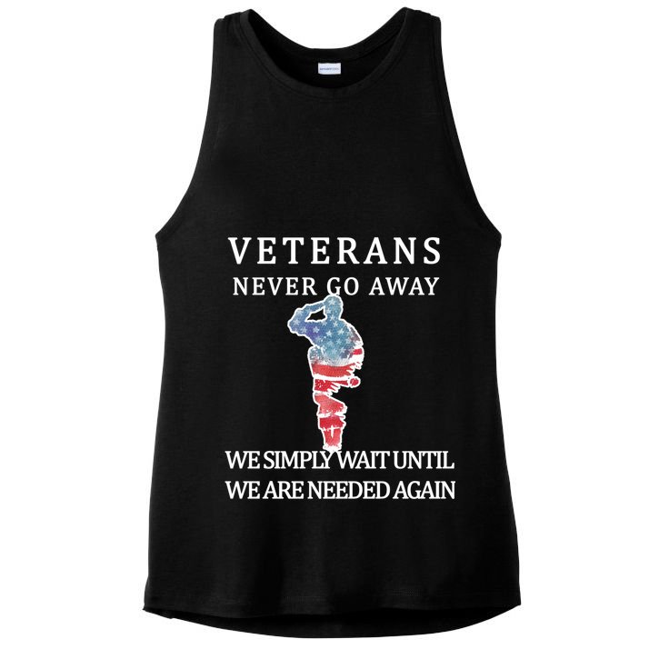 Veterans Never Go Away Ladies PosiCharge Tri-Blend Wicking Tank