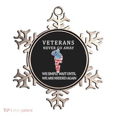 Veterans Never Go Away Metallic Star Ornament