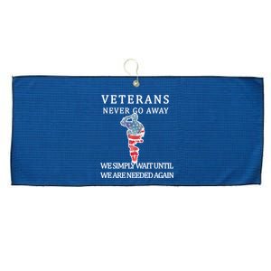 Veterans Never Go Away Large Microfiber Waffle Golf Towel