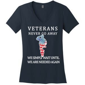 Veterans Never Go Away Women's V-Neck T-Shirt