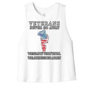 Veterans Never Go Away Women's Racerback Cropped Tank