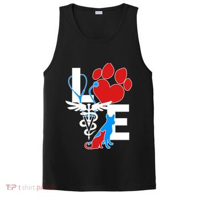 Veterinarian Love Cat and Dog PosiCharge Competitor Tank