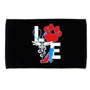 Veterinarian Love Cat and Dog Microfiber Hand Towel