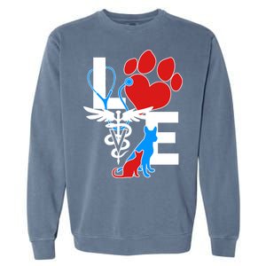 Veterinarian Love Cat and Dog Garment-Dyed Sweatshirt