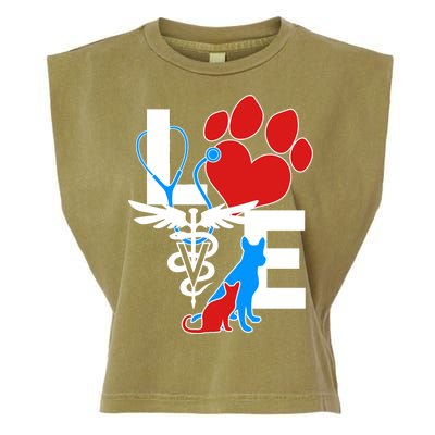 Veterinarian Love Cat and Dog Garment-Dyed Women's Muscle Tee