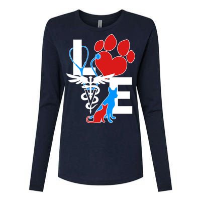 Veterinarian Love Cat and Dog Womens Cotton Relaxed Long Sleeve T-Shirt