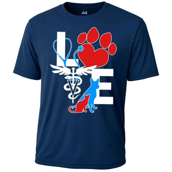 Veterinarian Love Cat and Dog Performance Shirt