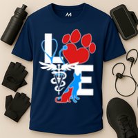 Veterinarian Love Cat and Dog Performance Shirt