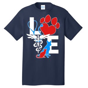 Veterinarian Love Cat and Dog Tall T-Shirt