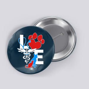 Veterinarian Love Cat and Dog Button